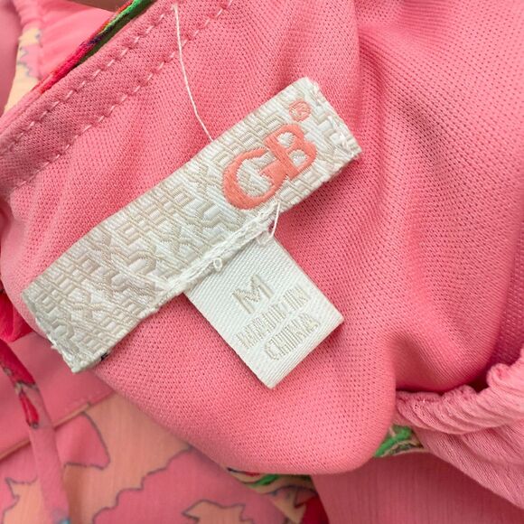 Women Gianni Bini Floral Print Maxi Ruffle Dress in Pink Hawaiian Size Medium - Picture 4 of 10